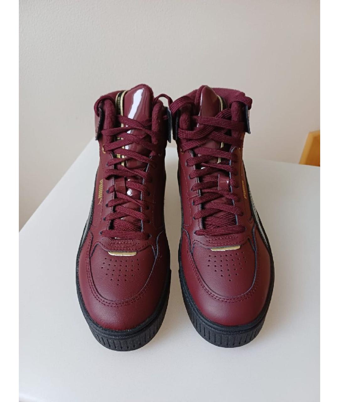 PUMA Бордовые кожаные кеды, фото 5