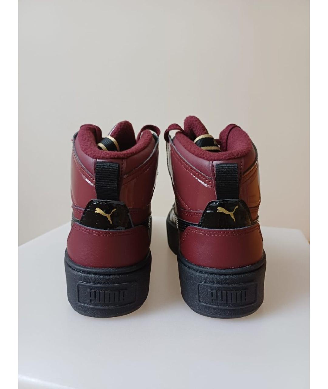 PUMA Бордовые кожаные кеды, фото 6