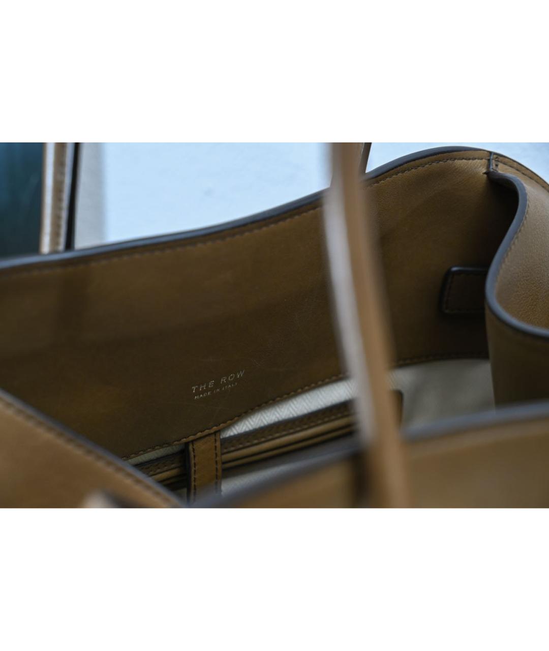 THE ROW Горчичная кожаная сумка тоут, фото 4