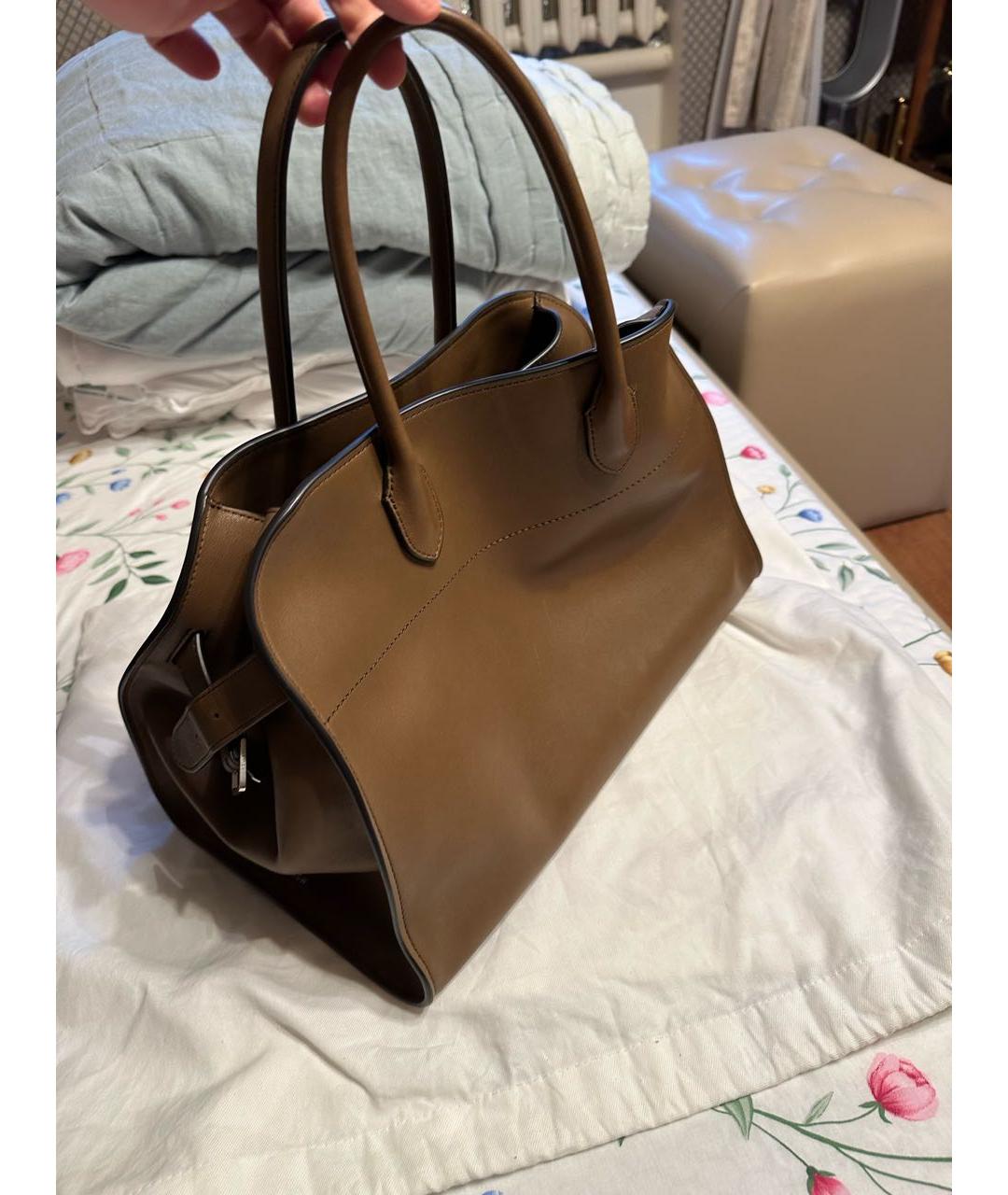 THE ROW Горчичная кожаная сумка тоут, фото 2