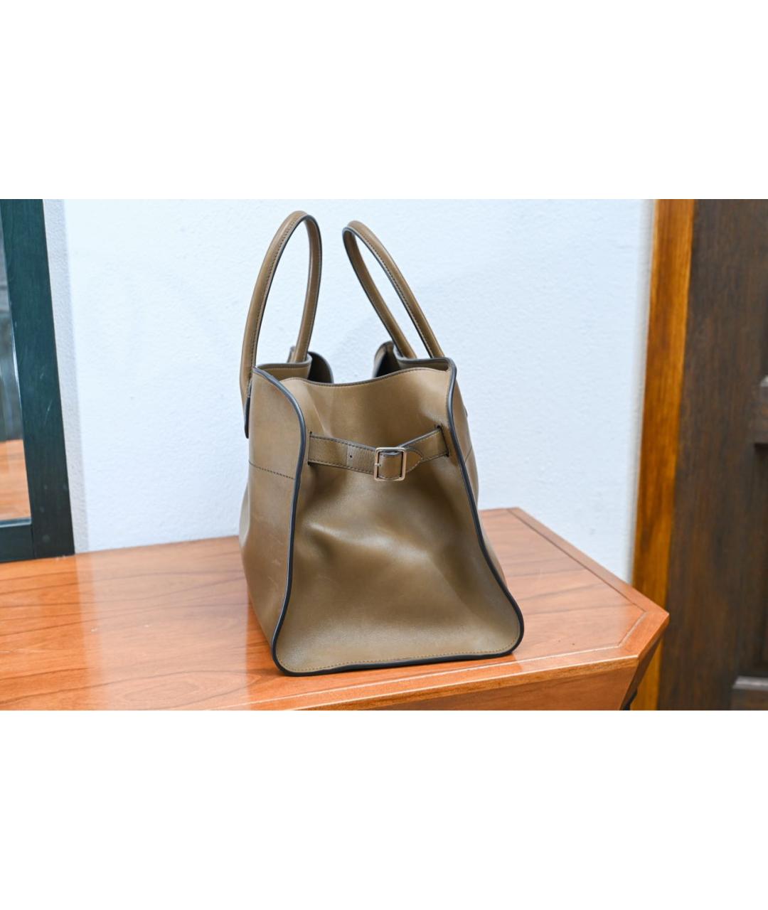 THE ROW Горчичная кожаная сумка тоут, фото 3