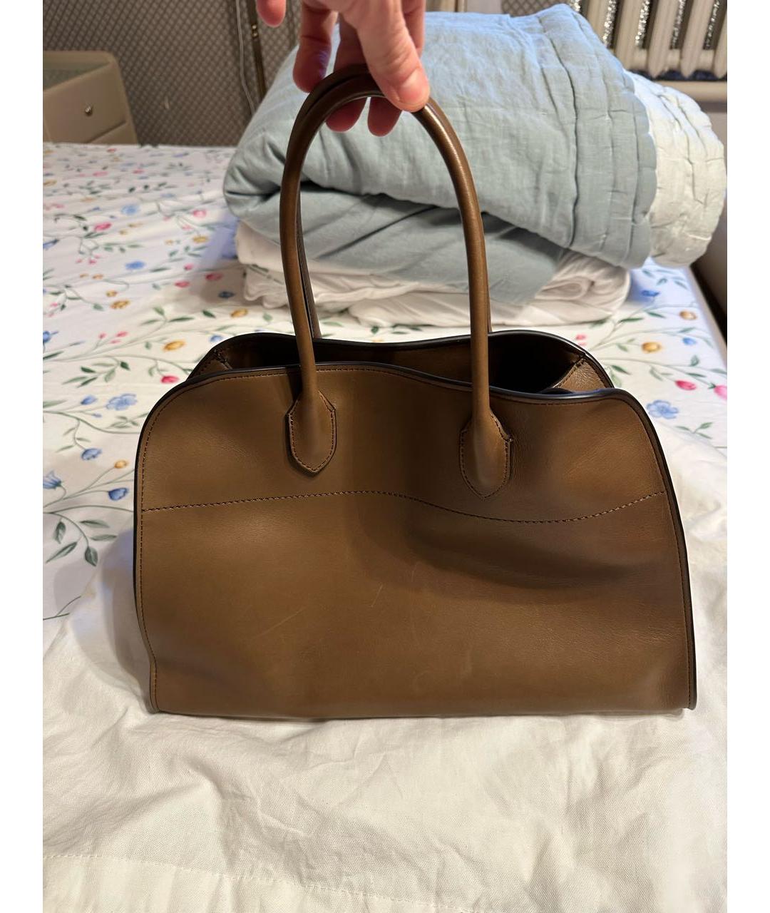 THE ROW Горчичная кожаная сумка тоут, фото 7