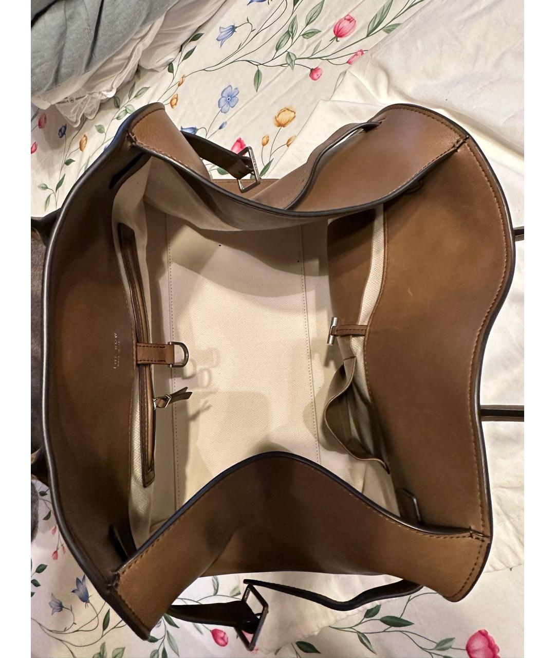 THE ROW Горчичная кожаная сумка тоут, фото 4