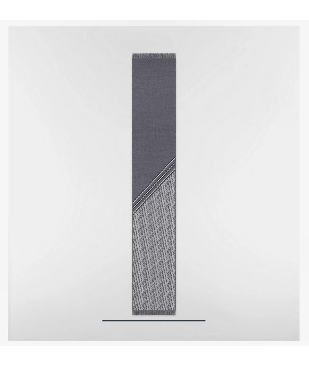 CHRISTIAN DIOR Хаки шерстяной шарф, фото 7