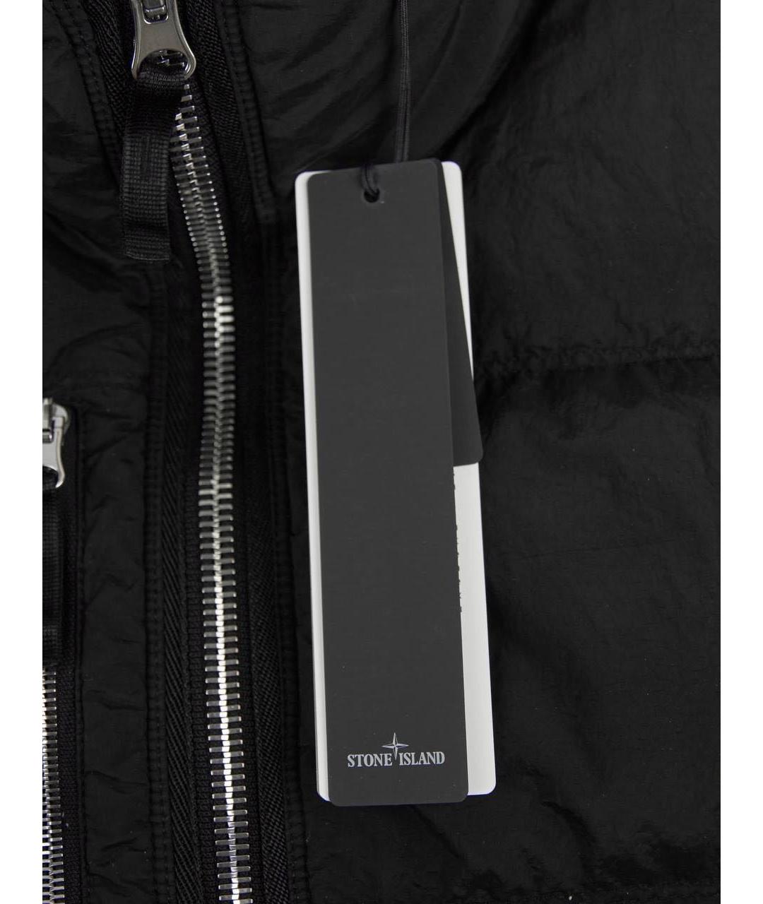 STONE ISLAND Черный полиамидовый жилет, фото 4