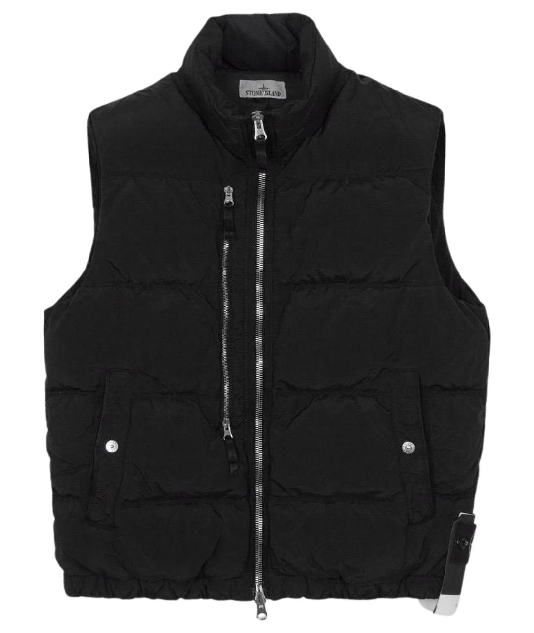 STONE ISLAND Черный полиамидовый жилет, фото 1