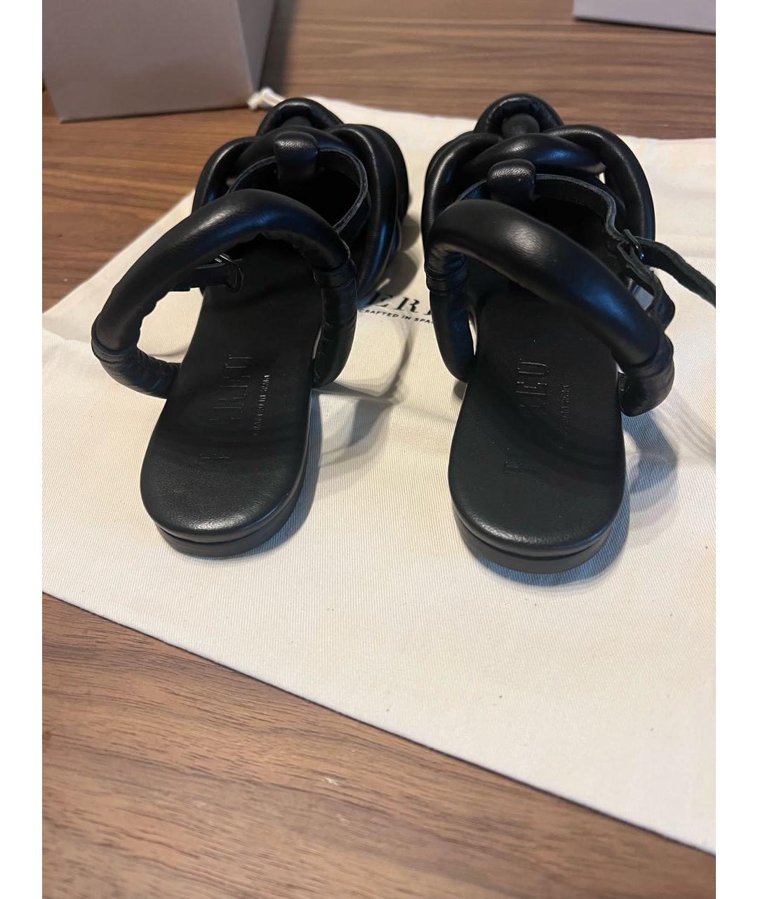 HEREU Черные кожаные сандалии, фото 4