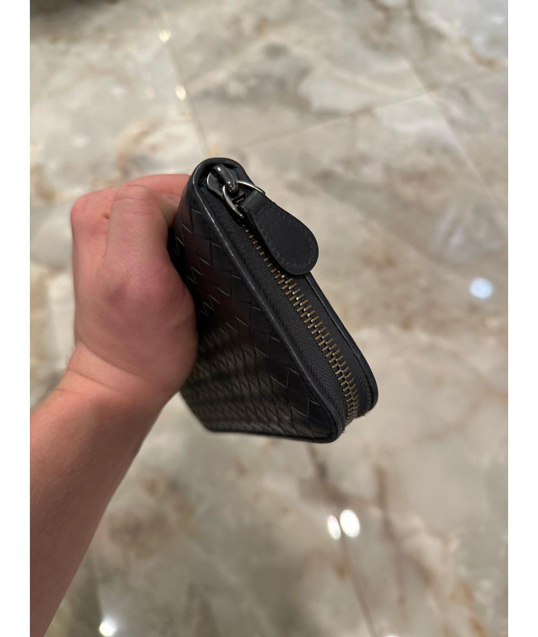 BOTTEGA VENETA Серый кожаный кошелек, фото 3