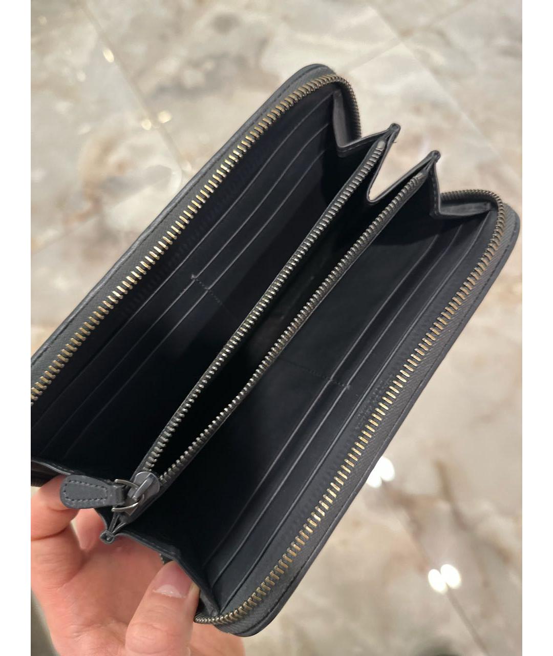 BOTTEGA VENETA Серый кожаный кошелек, фото 4