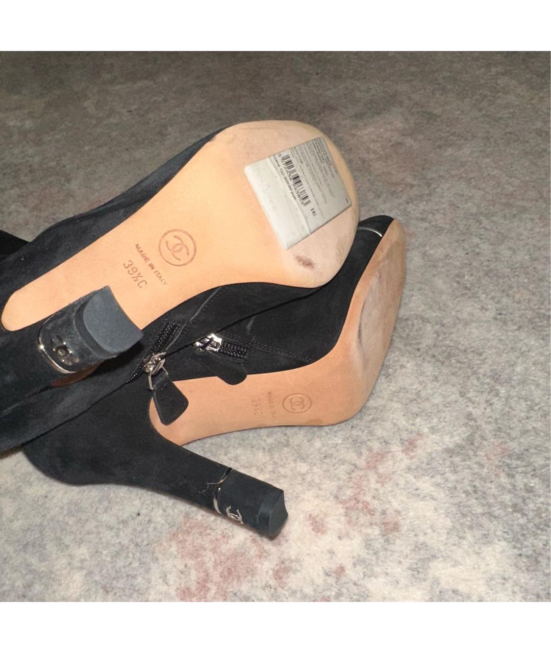 CHANEL Черные сапоги, фото 6