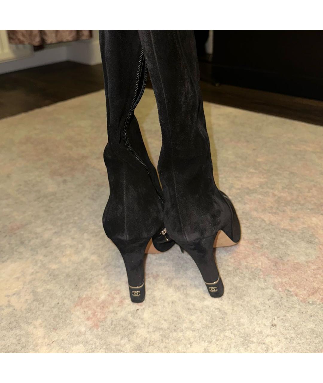 CHANEL Черные сапоги, фото 4