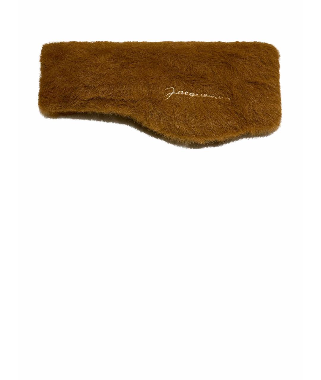 JACQUEMUS Коричневая синтетическая повязка на голову, фото 1