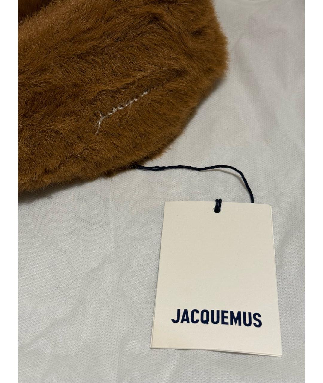 JACQUEMUS Коричневая синтетическая повязка на голову, фото 5