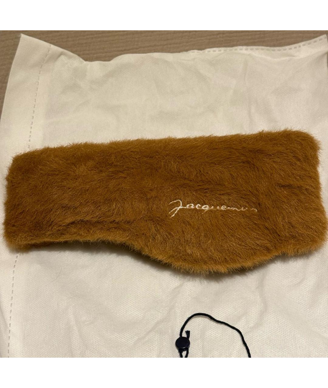JACQUEMUS Коричневая синтетическая повязка на голову, фото 6