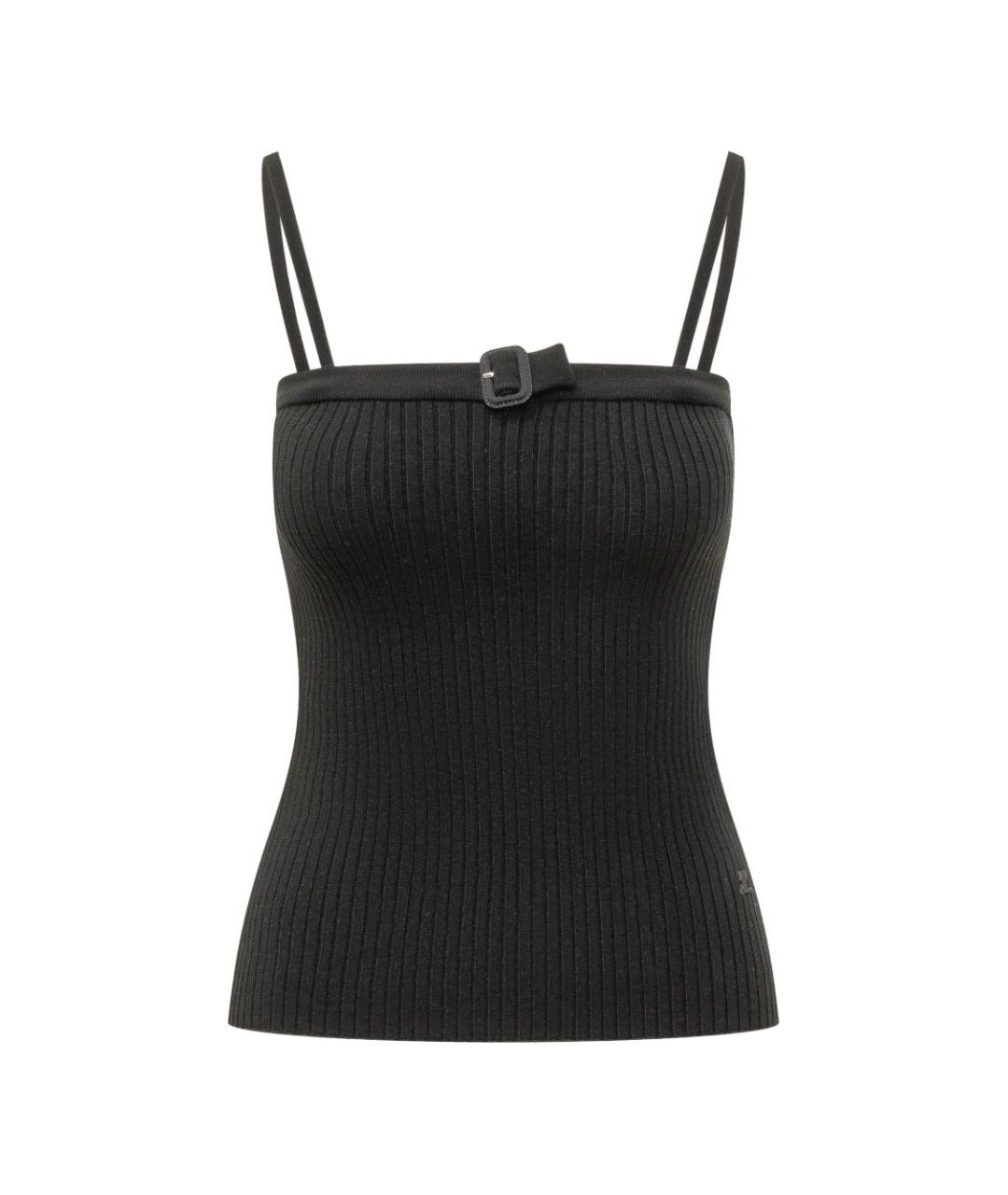 COURREGES Черная вискозная майка, фото 1