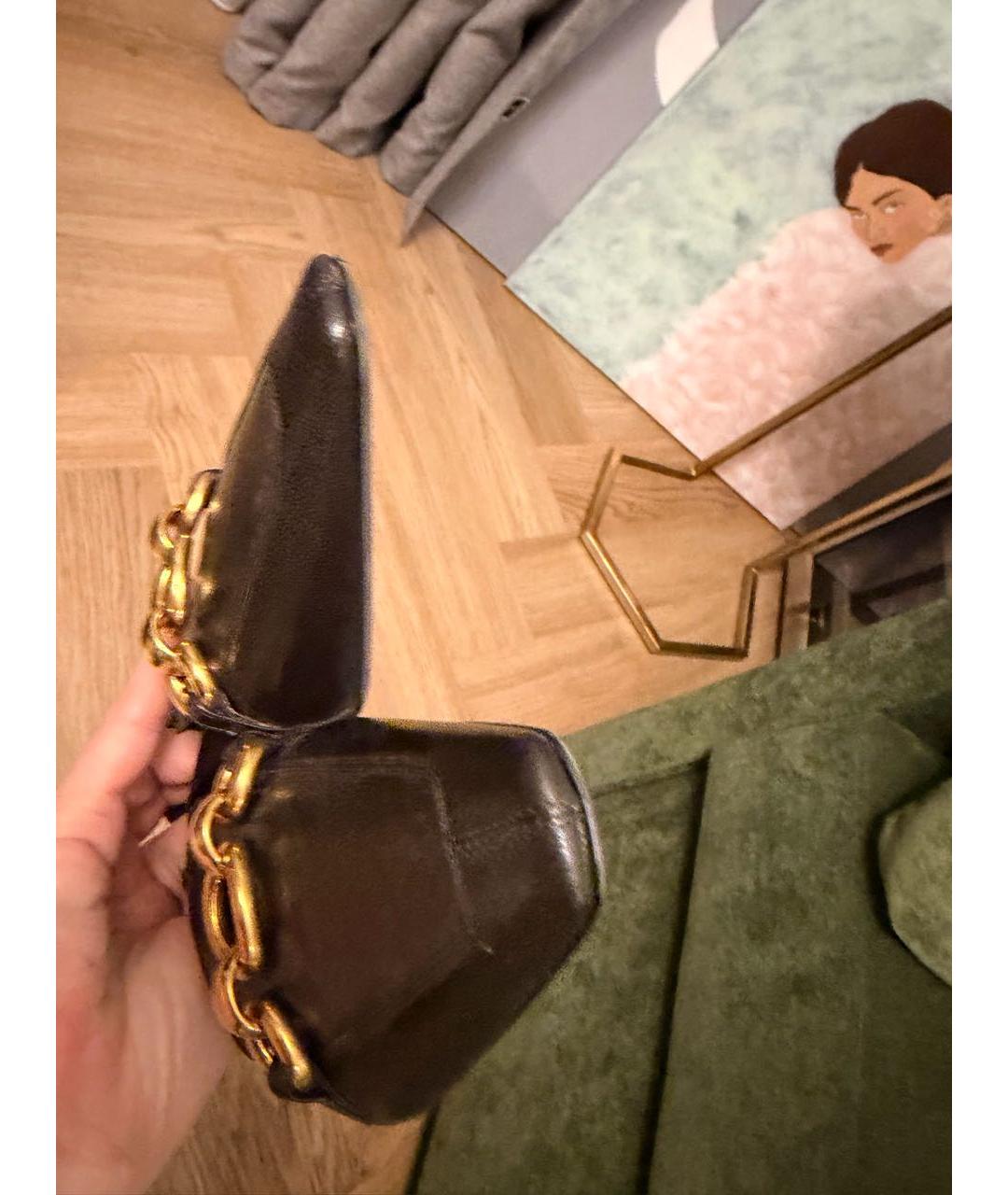 SAINT LAURENT Черные кожаные балетки, фото 7