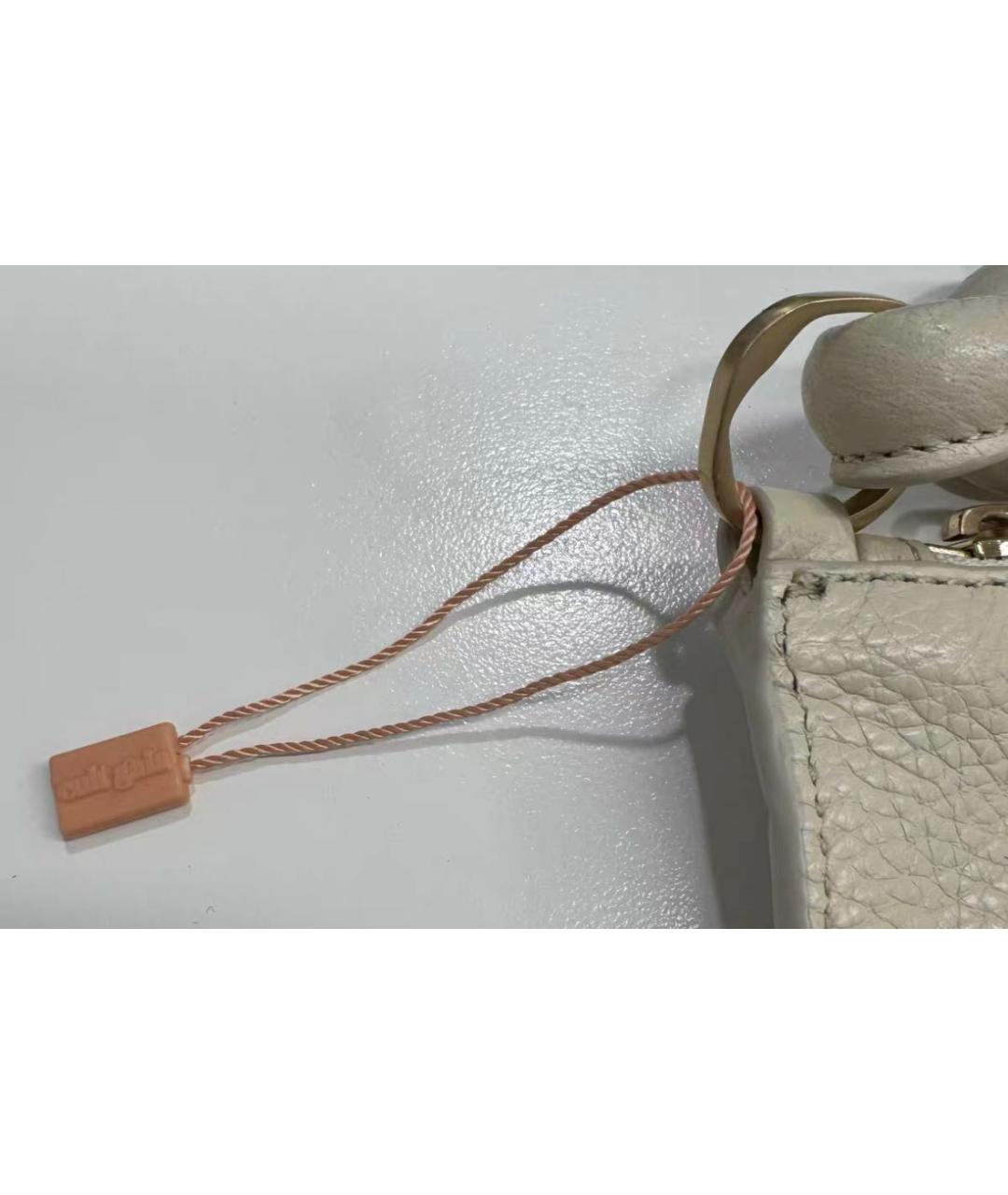 CULT GAIA Бежевая кожаная сумка с короткими ручками, фото 5