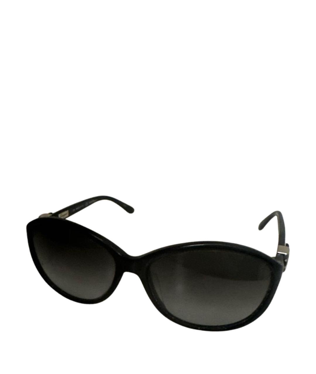 FERRAGAMO Черные пластиковые солнцезащитные очки, фото 1