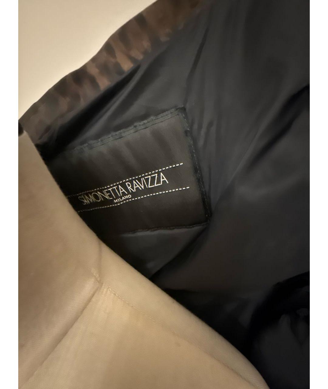 SIMONETTA RAVIZZA Коричневый полиэстеровый пуховик, фото 3