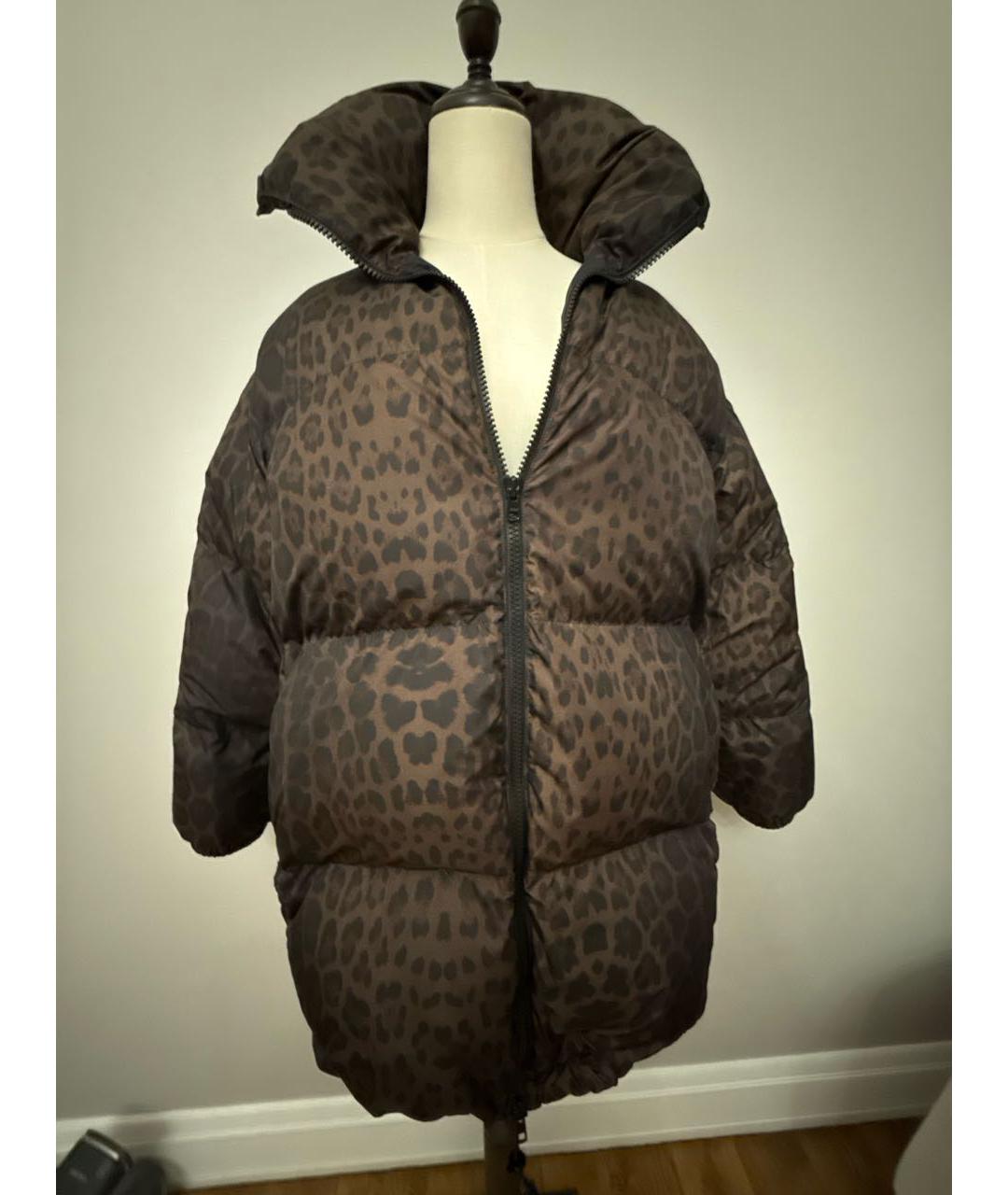 SIMONETTA RAVIZZA Коричневый полиэстеровый пуховик, фото 5