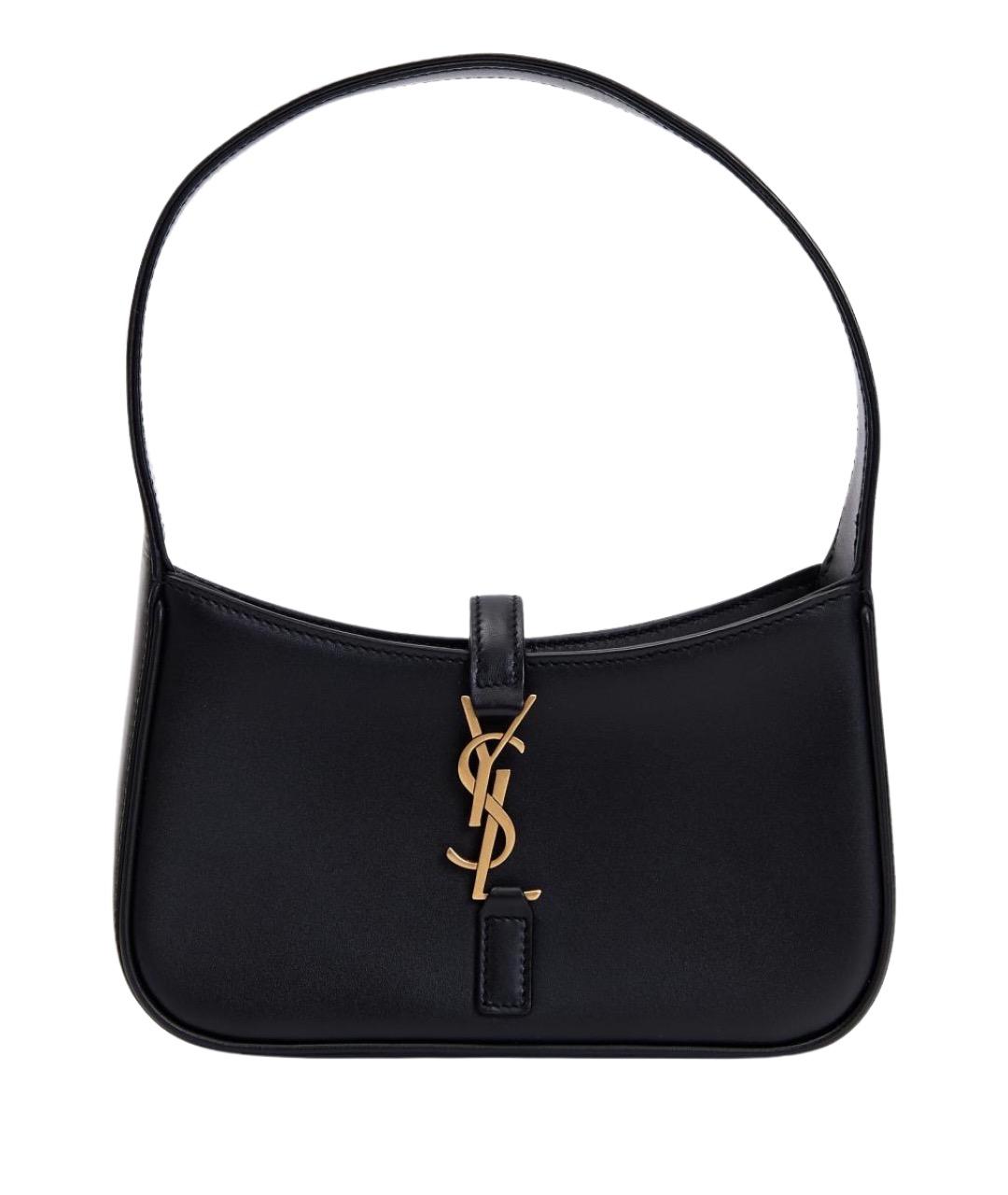 SAINT LAURENT Черная кожаная сумка через плечо, фото 1
