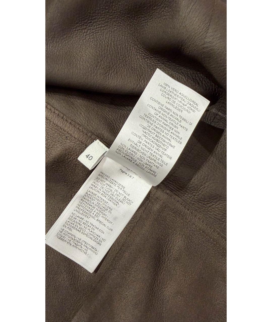 BOTTEGA VENETA Коричневая кожаная рубашка, фото 6