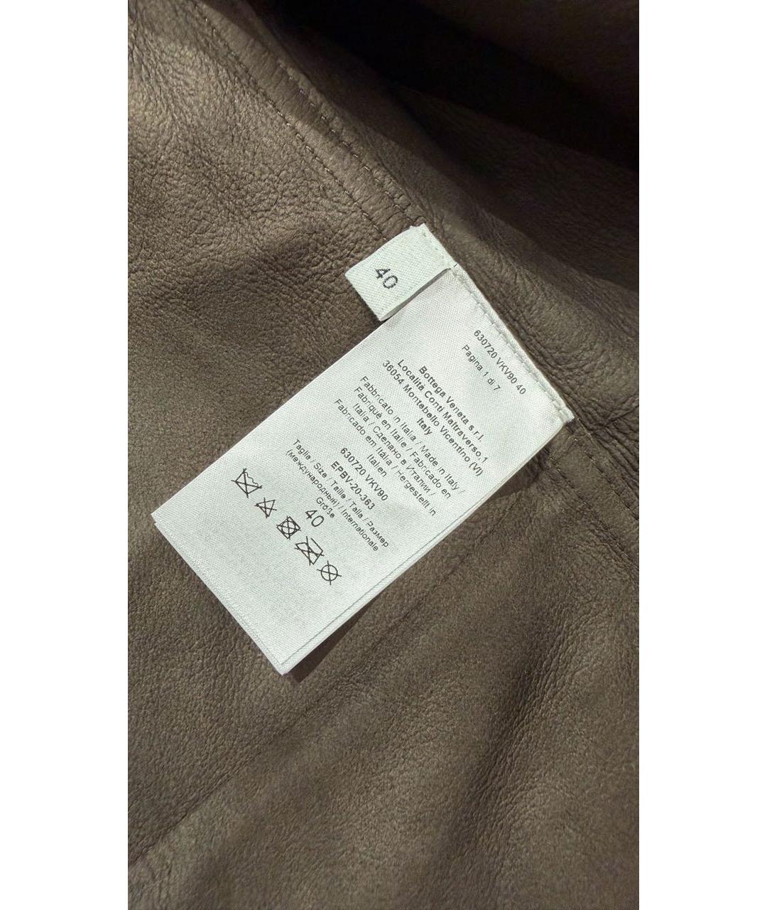 BOTTEGA VENETA Коричневая кожаная рубашка, фото 5