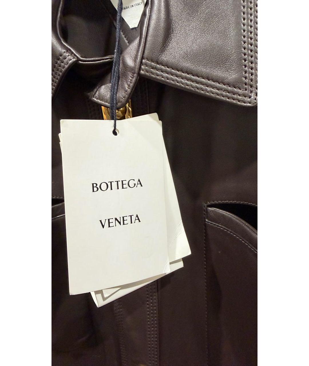 BOTTEGA VENETA Коричневая кожаная рубашка, фото 3
