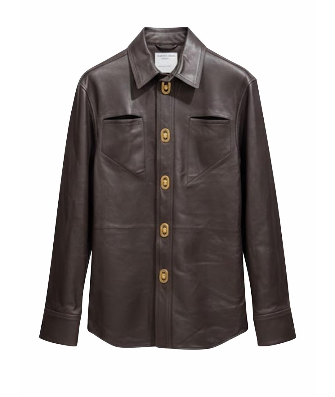 BOTTEGA VENETA Коричневая кожаная рубашка, фото 1