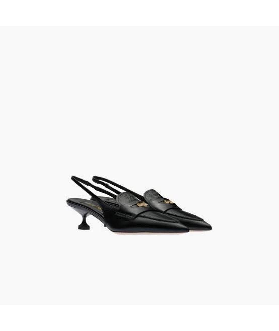 MIU MIU Черные кожаные мюли, фото 2