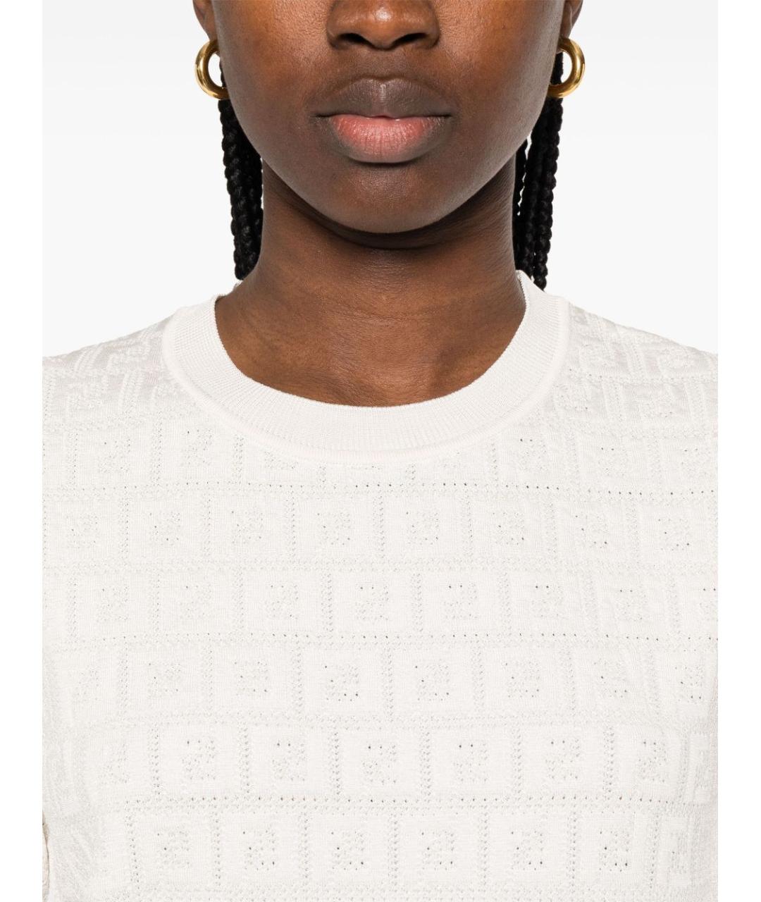 FENDI Белая хлопковая футболка, фото 3