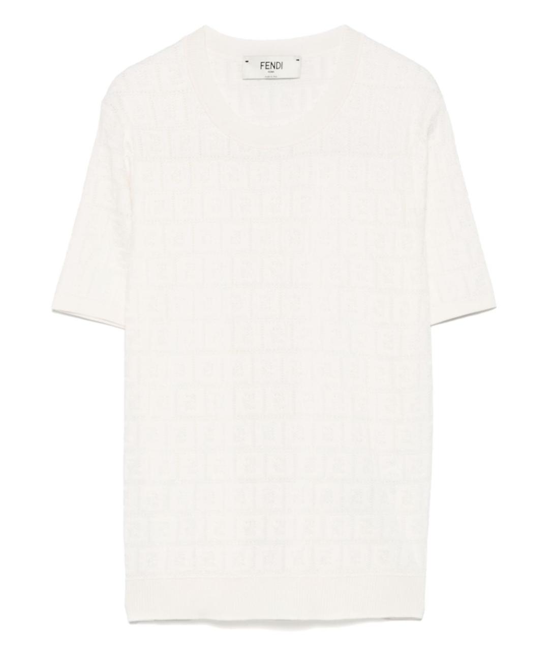 FENDI Белая хлопковая футболка, фото 1
