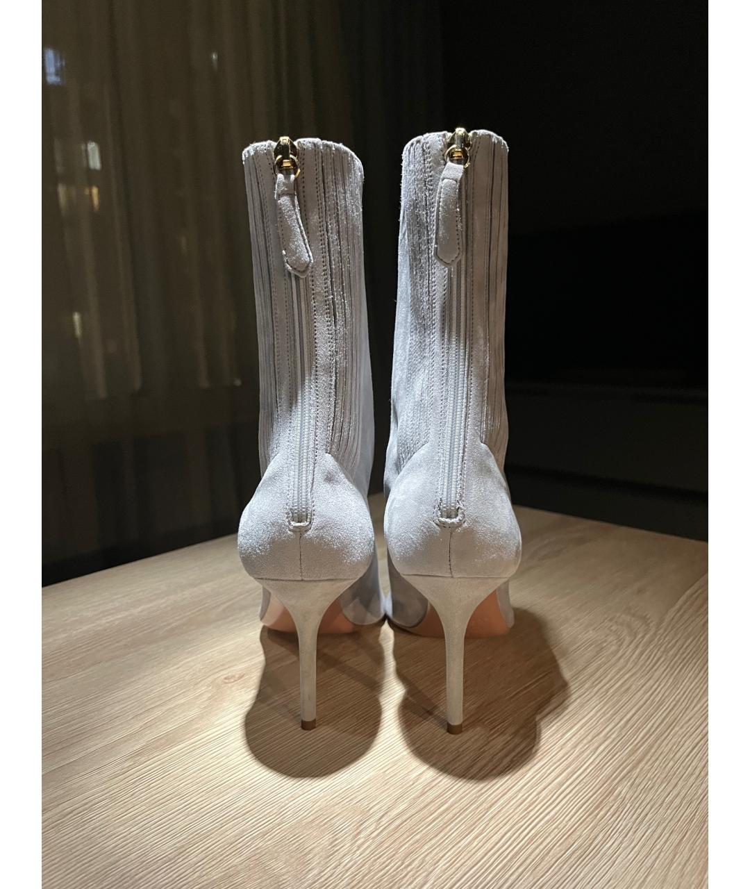AQUAZZURA Серые замшевые ботильоны, фото 3