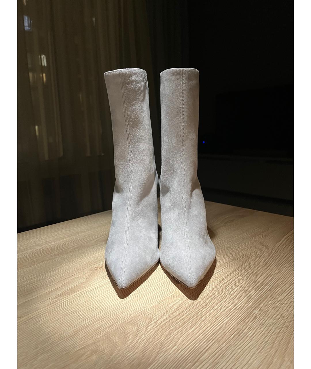 AQUAZZURA Серые замшевые ботильоны, фото 2