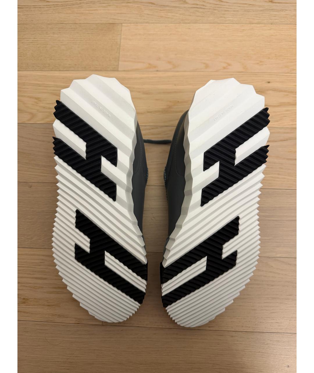 HERMES Голубые кожаные низкие кроссовки / кеды, фото 5