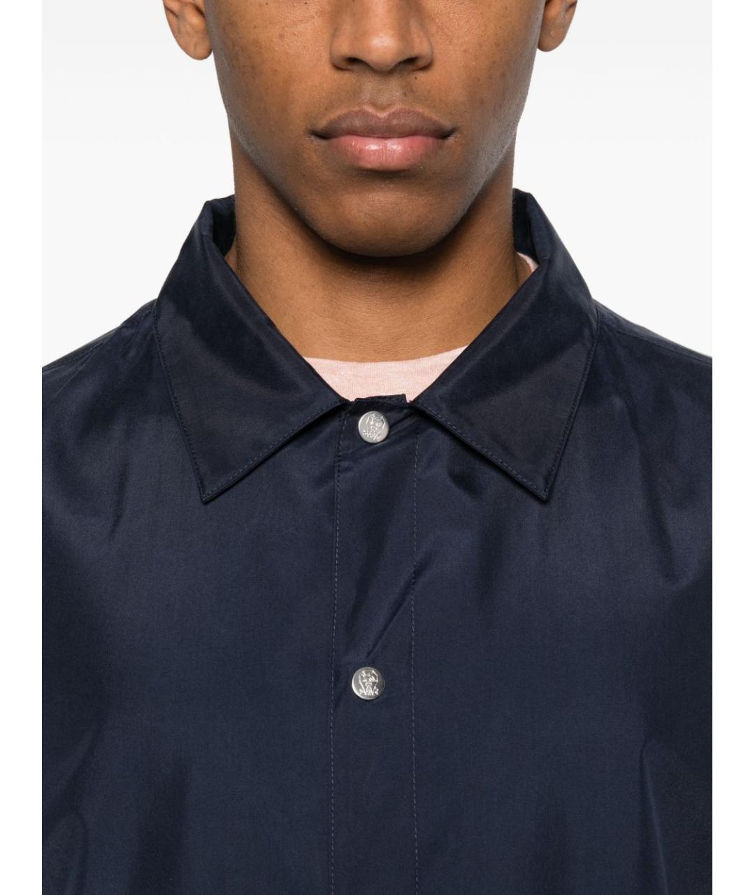 BRUNELLO CUCINELLI Синяя шелковая куртка, фото 2