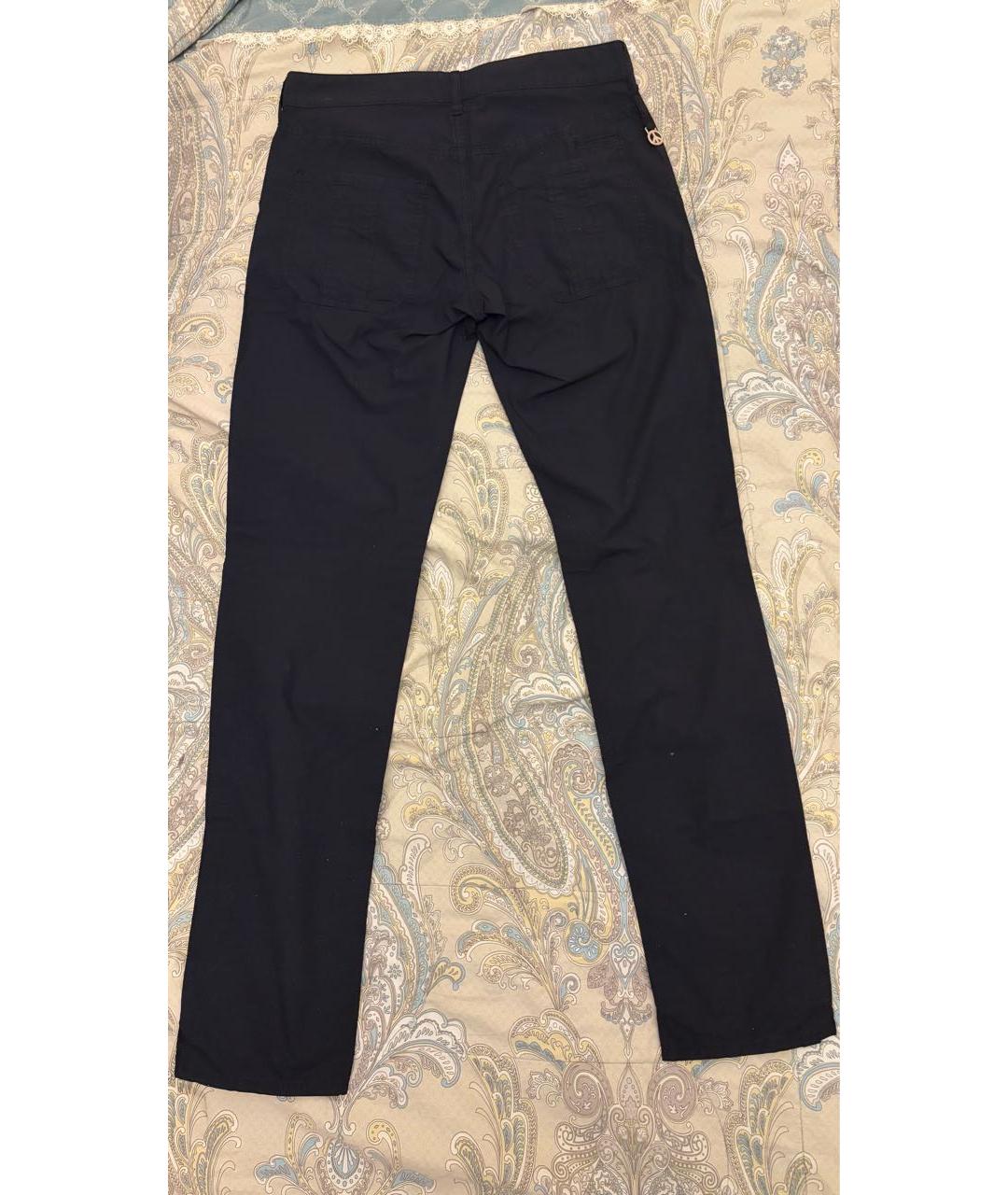 LOVE MOSCHINO Темно-синие хлопковые повседневные брюки, фото 2