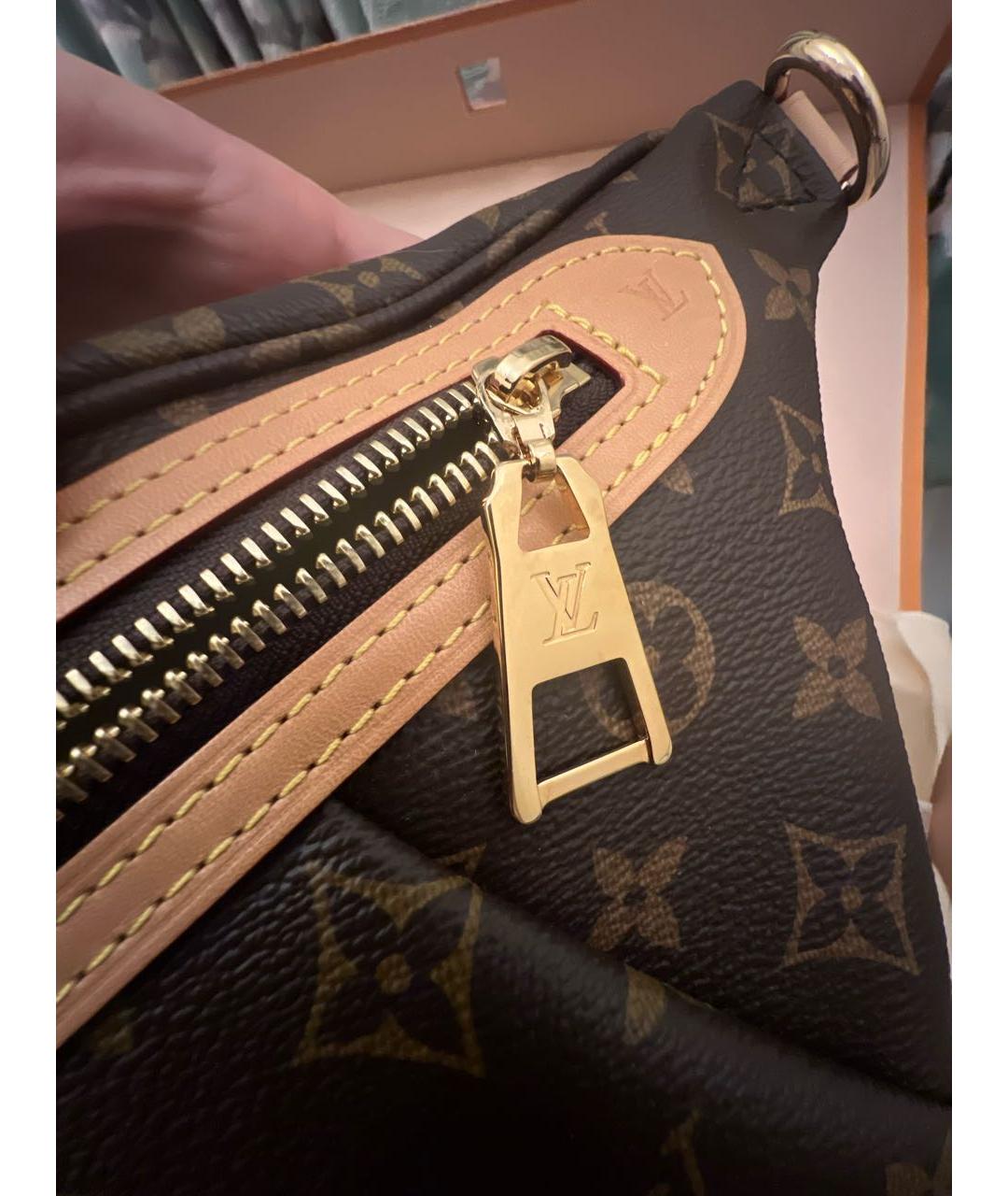 LOUIS VUITTON Коричневая кожаная поясная сумка, фото 6