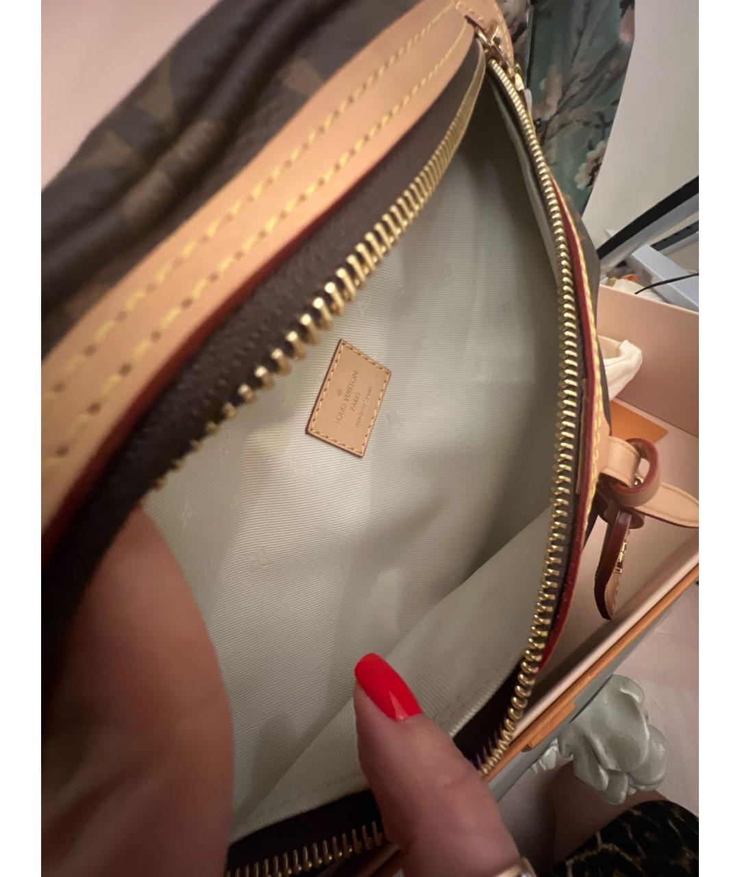 LOUIS VUITTON Коричневая кожаная поясная сумка, фото 5