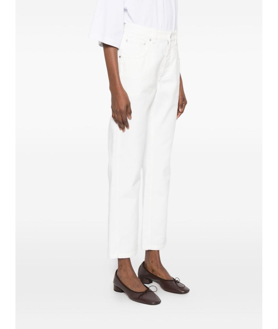 BRUNELLO CUCINELLI Белые хлопковые прямые брюки, фото 3