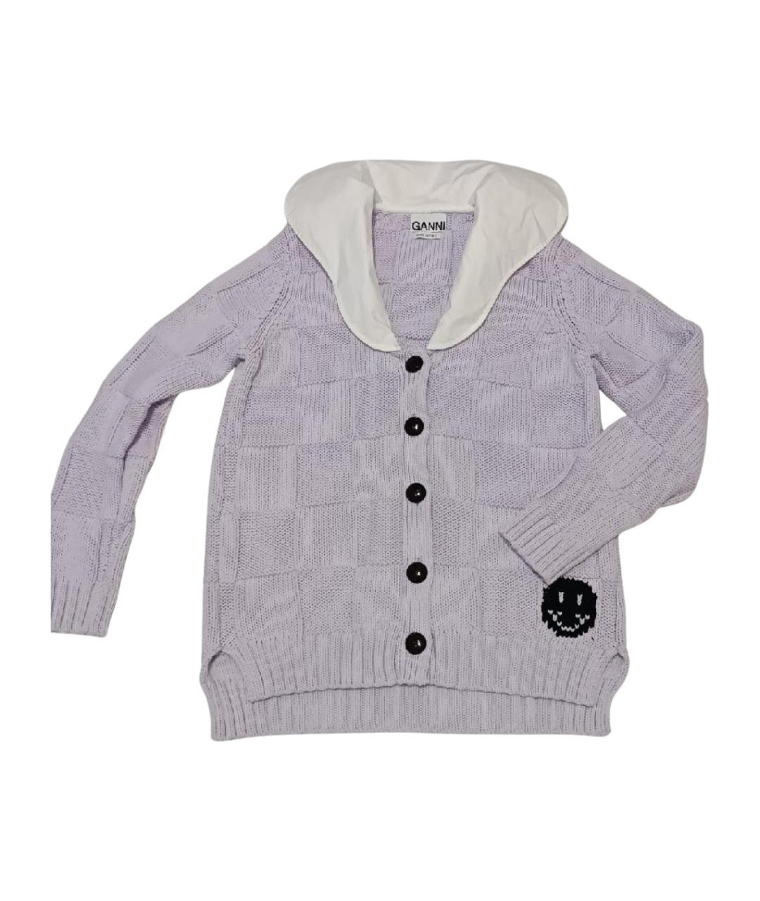 GANNI Фиолетовый хлопковый кардиган, фото 1