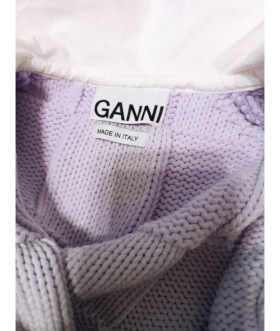 GANNI Фиолетовый хлопковый кардиган, фото 3