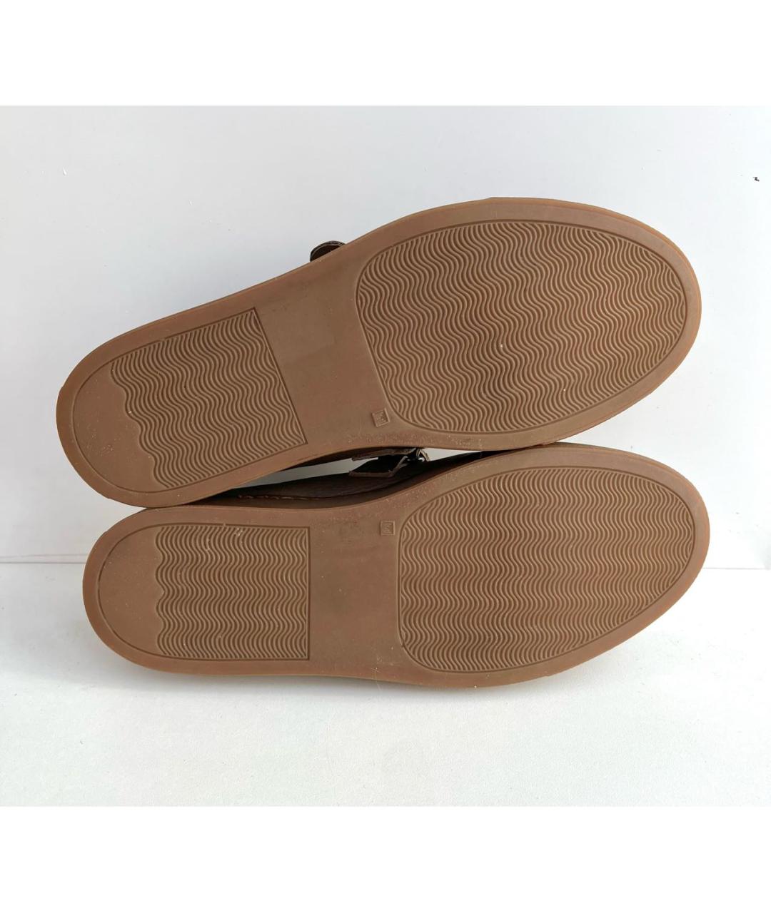 BRUNELLO CUCINELLI Коричневые кожаные слипоны, фото 6