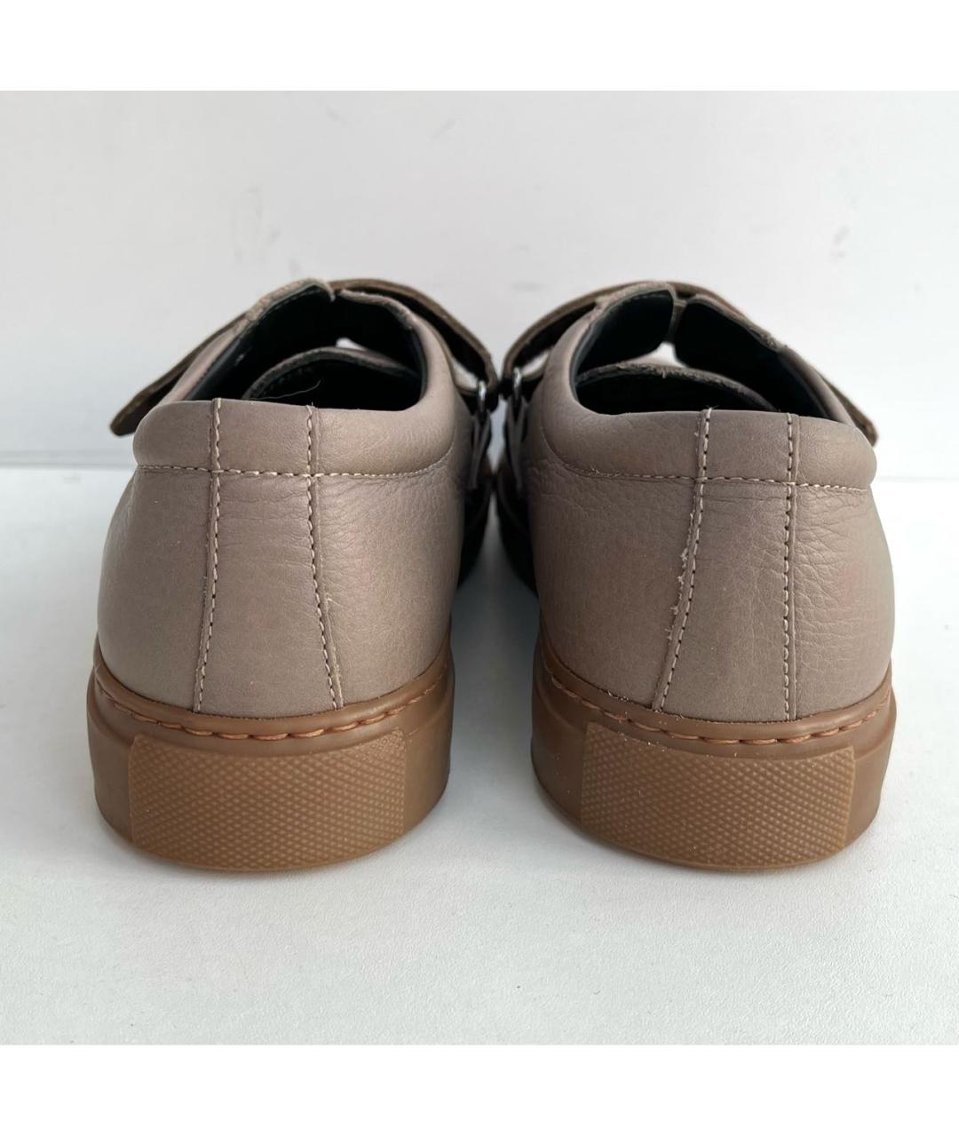 BRUNELLO CUCINELLI Коричневые кожаные слипоны, фото 5