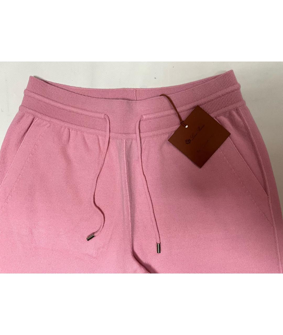 LORO PIANA Розовые кашемировые спортивные брюки и шорты, фото 3