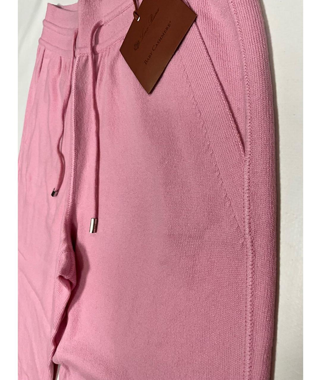 LORO PIANA Розовые кашемировые спортивные брюки и шорты, фото 2