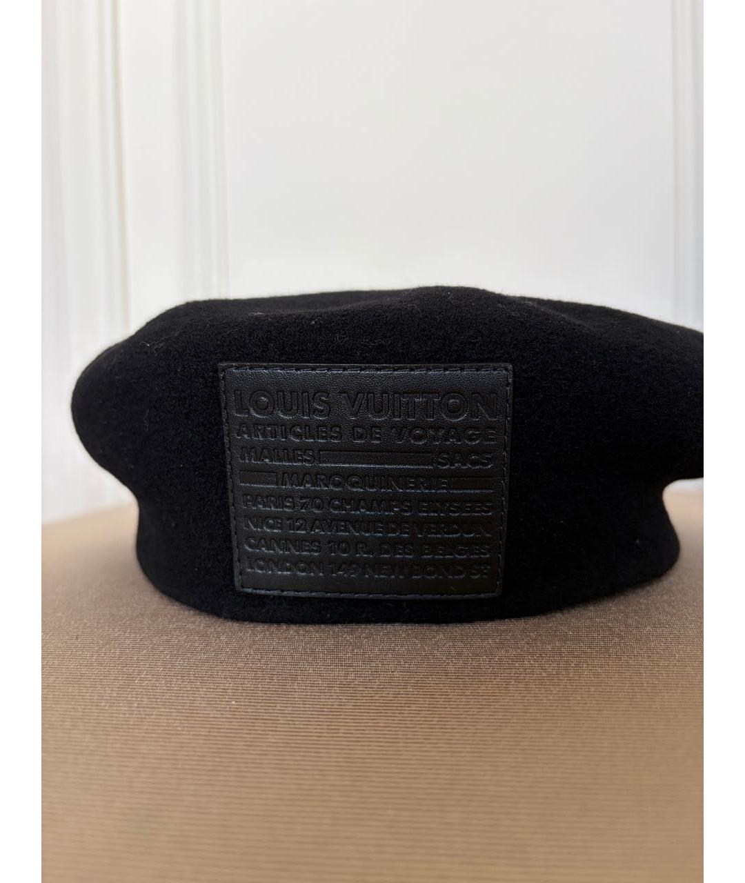 LOUIS VUITTON Черная шерстяная шапка, фото 3