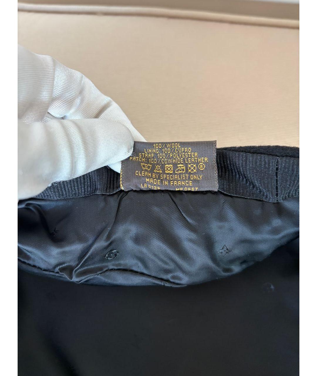 LOUIS VUITTON Черная шерстяная шапка, фото 6
