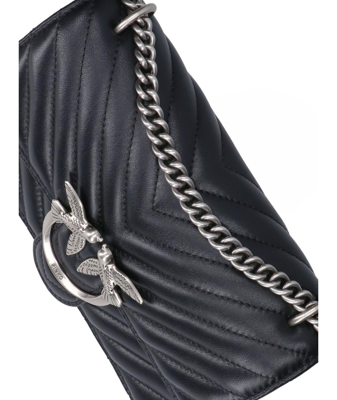 PINKO Черная кожаная сумка через плечо, фото 4