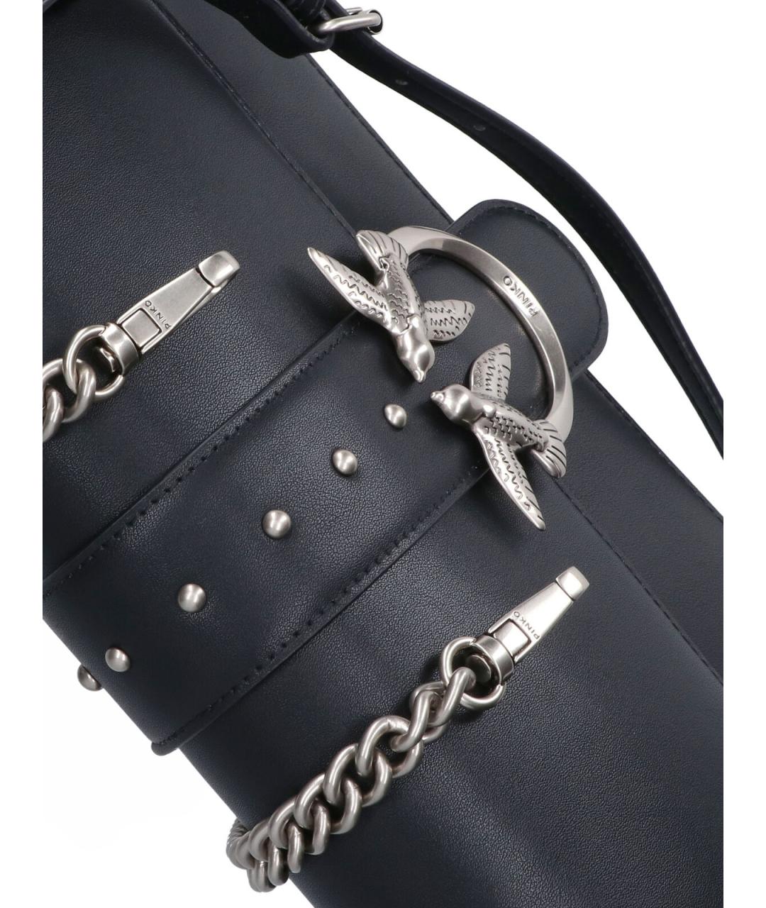 PINKO Черная кожаная сумка через плечо, фото 4